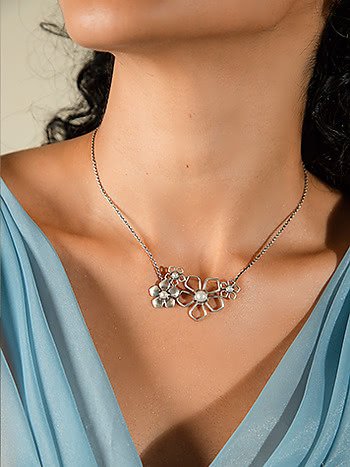 Betty F Necklace in 925 Oxidised Silver